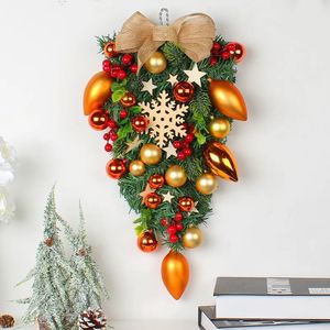 Kerstdecoraties Kerstdecoratie Nepplant Kerstboom Rotan Garland Sneeuwvlok Houten Uithangbord Hangende Muur Hangende Creatieve Decoraties 231005