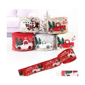 Kerstdecoraties kerstdecoratie lint boom cadeau ornament colorf print linten ribbons kamer decor drop levering home tuin festi dh8j7