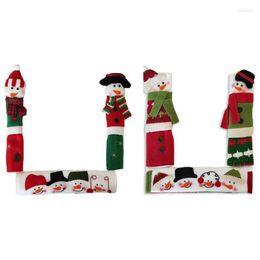 Décorations De Noël Décorations De Noël T84E 3 Pcs Réfrigérateur Poignée Ers Père Noël Four À Micro-Ondes Antibrûlure Gants Année Fête H Dhkd6