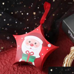 Kerstdecoraties Kerstdecoraties Paper Candy Box Santa Claus Elk Sweet Treat Tassen Xmas Jaar Biscuit Gift Decor Kerst Nata DHSFT