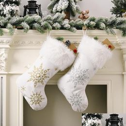 Kerstdecoraties Kerstdecoraties Kousen Soft Exquisite Flanel Candy Storage Hangende Sokken voor Homechristmas Drop Deli DH0RF