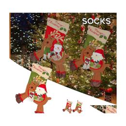 Décorations De Noël Décorations De Noël Gros Bas Elk Forme Chaussettes Décoratives Arbre Pendentif Xmas Home Decor Mumr999 Drop Deliv Dhqoe