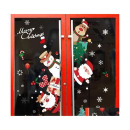 Kerstdecoraties Kerstdecoraties Fengrise muur raamstickers decoratie voor huis 2022 vrolijke ornamenten Xmas gelukkige jaar 2 dh5in