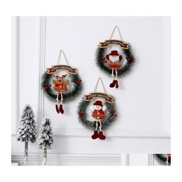 Kerstdecoraties Kerstdecoraties Merry Hangende Snowman Garland houten krans deur muur ornamenten feliz navidad jaar Xmas dhon5