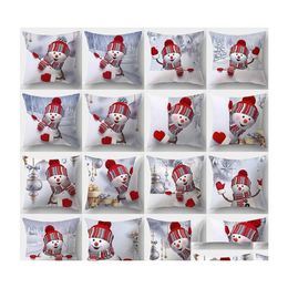 Kerstdecoraties Kerstdecoraties 2022 Merry Cushion ER Decoratie Home Ornamenten Geschenken Happy Year Drop Delivery Garden Fe DHHZF