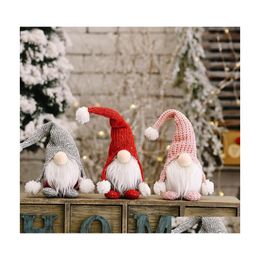 Kerstdecoraties Kerstdecoraties Forest oude man gebreide hoed gezichtloze pop grappige staande piush poppen vrolijk 2022 jaar tabl dhjel