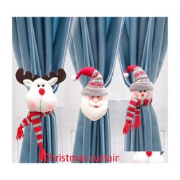 Decoraciones navideñas Decoraciones navideñas Titular de la cortina Feliz para adornos para el hogar Año 2022 Papá Noel Navidad Noel Decorchristmas D Dhsyv