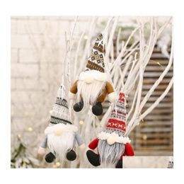 Kerstdecoraties Kerstdecoraties Gezichteloze pop creatieve poppen Hanging Drop Tree Drcoration Forest Old Man gebreide cap Yea dhnzx