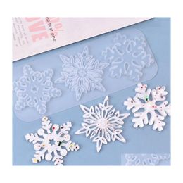 Kerstdecoraties Kerstdecoraties Diy Crystal Epoxy Schimmel Treelink Snowflake Pendant Casting Sile Handmade maken Decorati Dhyze