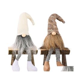 Decorazioni natalizie Decorazioni natalizie 1Pc Bambola senza volto con le gambe lunghe per la stanza di casa Ornamento di Halloween Regalo di Natale Navidad Anno 20 Dh34X