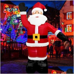 Kerstdecoraties Kerstdecoraties 8ft/2,4 m opblaasbare kerstman Claus gloeien buiten LED NT PARTY JAAR 2023 221109 Drop Lever Dhvau