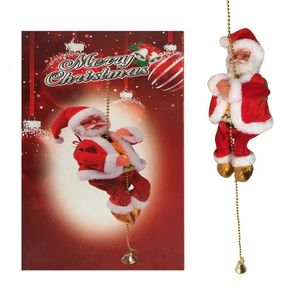 Décorations de Noël Décorations de Noël Échelle d'escalade électrique créative Figurine du Père Noël Ornement Noël Cadeaux romantiques nordiques Dhtpg