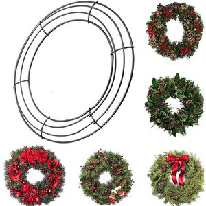 Kerstversiering Kerstversiering Thanksgiving Groene Krans Kerstkrans 8/10/12/14/16 Inch Frame Draad Maken Ringen DIY Bloemen Ambachten 231027