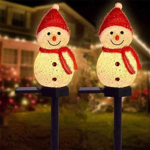 Kerstdecoraties Kerstdecoraties voor huis 2022 Solar Light Outdoor Santa Claus Sneeuwman Outdoor Landschap Tuin Licht Kerstversieringen T220919