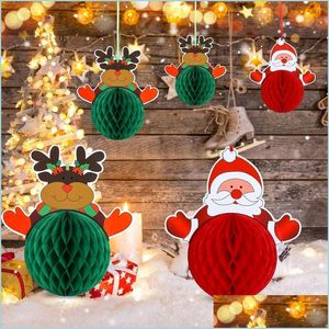 Kerstdecoraties Kerstdecoraties Honeycomb Papieren hangende ornament Tree hanger voor thuis Xmas Party 220914 Drop Dray DHA3Z