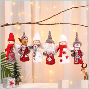 Kerstdecoraties Kerstdecoraties Creative Wings Angel Old Man Hangers Xmas Tree Small Pendant Childrens Gift Doll 4555 Q DHNLV