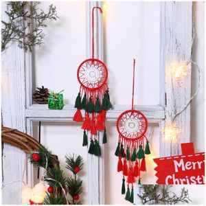 Kerstdecoraties Kerstdecoraties Dream Catcher For Decoration Home Wall Decor geweven hanger Pure handgemaakte tapijtruimte T DHY5U