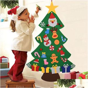 Kerstdecoraties Kerstdecoraties Kids Diy Filt Tree Decoratie voor Home Navidad 2022 Jaargeschenken Ornamenten Santa Claus XMA DHBRC