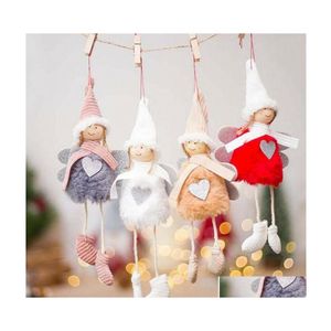 Kerstdecoraties Kerstdecoraties Ornament Angel Plush Doll Xmas Tree Hangende hanger Home Decor Diy Party Kids Geschenk schattig Dh6qh