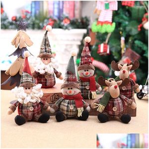 Décorations De Noël Décorations De Noël Arbre De Bande Dessinée Père Noël Bonhomme De Neige Elk Flocon De Neige Plaid Tissu Poupée Pendentif Cadeau Décoration Dh2Sj