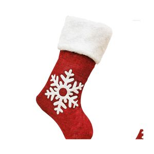 Décorations De Noël Décorations De Noël 2022 Chaussettes Sac Cadeau Kenaf Elk Cadeaux Brodés Pendentif Pour La Maison Arbre Ornements Drop Del Dhcds