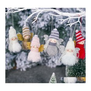 Kerstdecoraties Kerstdecoraties Mini schattig plush angel girl girl boom hangers ornamenten huizendecoratie Xmas Festival di dhwr3