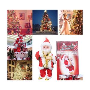 Decoraciones navideñas Decoraciones navideñas Santatoy Cortina de perlas eléctrica Subir escaleras Juguete de Papá Noel Suministros decorativos para ventanas Gif Dh9Em