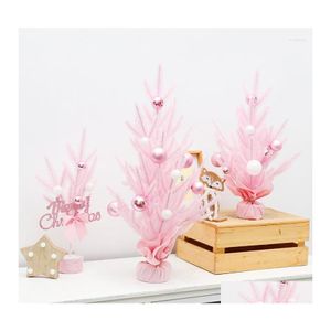 Kerstdecoraties Kerstdecoraties PVC Mini Artificial Tree Pink Desktop in El Shop Malls Home Ornamenten Drop Delivery Gard Dhfou