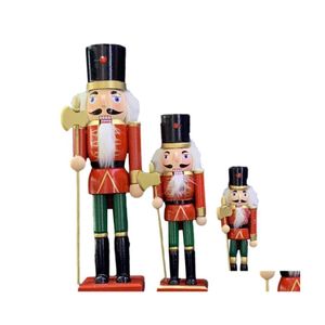 Décorations de Noël Décorations de Noël 18 cm / 25 cm / 36 cm Casse-noix Figurine Classic Red Soldier Puppet Ornements Adorment Hand P DHQCE