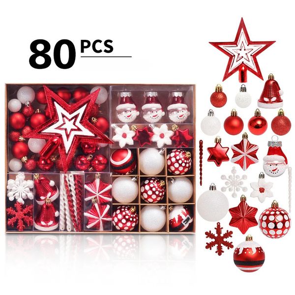 Décorations de Noël Décorations de Noël Arbre Top Star Boule de Noël Peint Coffret Cadeau Ornements d'Arbre de Noël Coffret Cadeau 231019