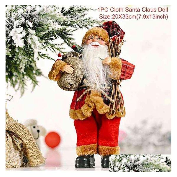 Decoraciones navideñas Decoraciones navideñas Muñeca de Papá Noel Feliz para el hogar 2022 Adornos Navidad Regalos de Navidad Feliz Año Nuevo 2023 T220 Dhmu3