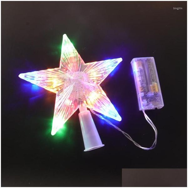 Décorations de Noël Décorations de Noël LED Star Tree Topper pour la maison Noël Top Navidad Ornements Année Décor Natal Noel Hom Dhivx