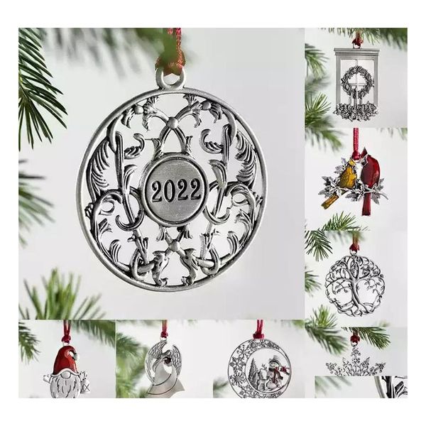 Décorations de Noël Décorations de Noël en gros divers styles pendentifs en métal rétro suspendus décoration d'arbre de Noël de luxe Drop D Dhsc8