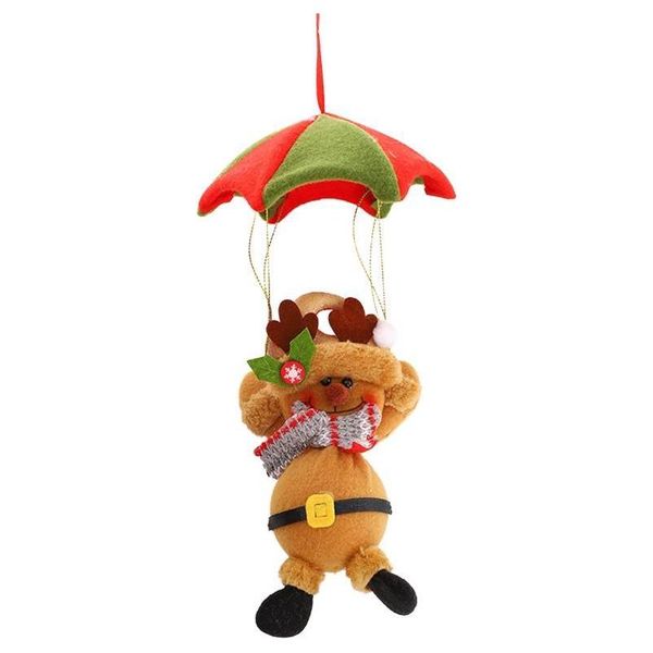 Decoraciones navideñas Decoraciones navideñas Paracaídas creativo Santa Claus Muñeco de nieve Elk Muñeca Árbol Adorno colgante Año de Navidad Vacaciones Dhssi