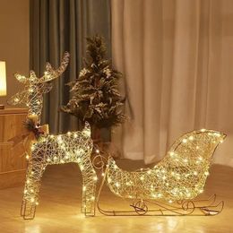 Kerstversiering Kerst Hertenkar Ornamenten Gouden Rendieren Slee Kerstversiering voor thuis Kerstcadeaus Jaar Feestdecor Noel 231025