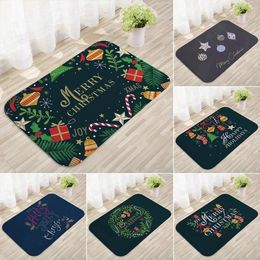 Décorations de Noël Tapis de porte de Noël Tapis d'extérieur en flanelle du Père Noël Se marier avec des décorations de Noël pour la maison Ornement de Noël Cadeaux Année 231031