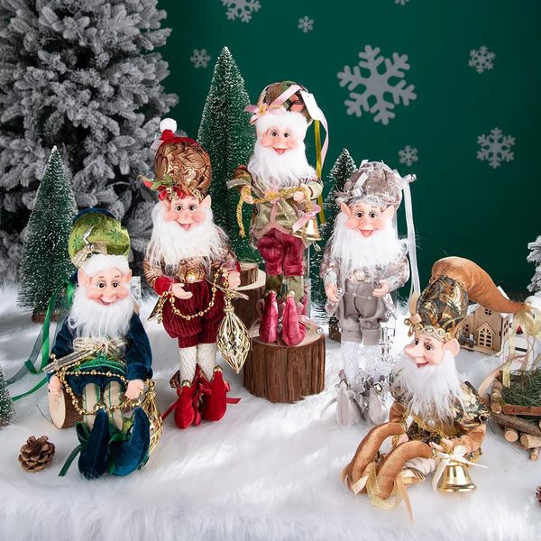 Décorations de Noël Elfes de Noël Accueil Ornements d'arbre de Noël Cuisinière à long nez Elfe Décoration murale Elfe de Noël Poupées en peluche 231122