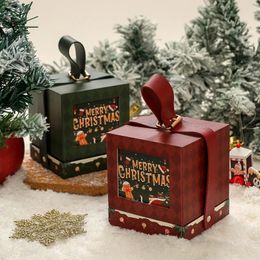 Décorations de Noël Boîte-cadeau de Noël Boîte-cadeau de réveillon de Noël Boîte d'emballage de fruits de Noël Boîte-cadeau portable Boîte d'emballage décorative 231214