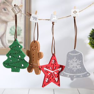 Décorations de Noël Noël bonhomme en pain d'épice pendentif en feutre créatif bricolage arbre de noël flocon de neige décoration de noël pendentif Non tissé 230825