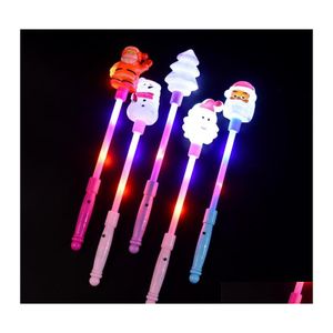 Decoraciones navideñas Christmas Glow Stick Muñeco de nieve Glitter Sticks Old Man Head Magic Fairy Niños Juguete Actividad Suministros Kid Gift Dhpai