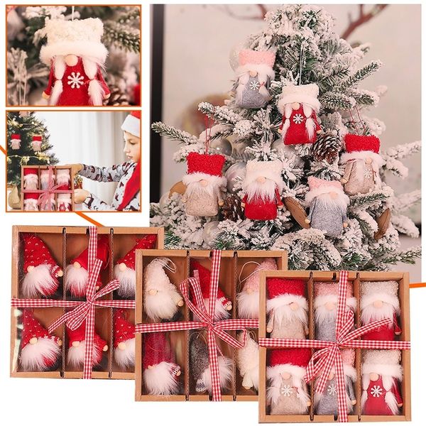 Decoraciones navideñas Navidad H Juguete Muñeca sin rostro Ajuste Santa Muñeca Colgante Conjunto de Navidad para niños Orbiter Juguete Jorobado Juguete 220921