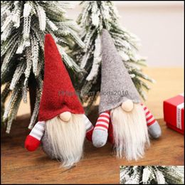 Décorations De Noël De Noël À La Main Suédois Gnome Scandinave Tomte Santa Nisse Nordique En Peluche Elfe Jouet Ornement De Table Arbre De Noël Dh9Dt
