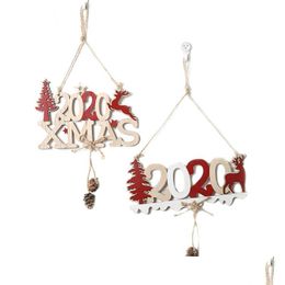 Kerstdecoraties Kerstmis hangende houten raam Kerstmis product letters eland met touwdecoratie drop levering hom dhrfs