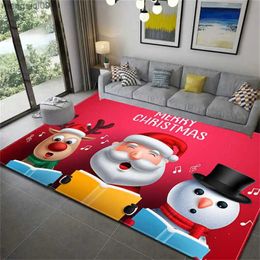 Décorations de Noël Tapis de décoration de Noël pour la maison, tapis de dessin animé Père Noël, salon, canapé, grande surface, tapis de sol antidérapant pour enfants