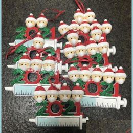 Kerstdecoraties Kerstmaskers Maskers Hars Decoratie Quarantine ornamenten Geschenk Familie Tree Masker Spuit Cartoon Hanger AC BDESYBAG DHD0Y