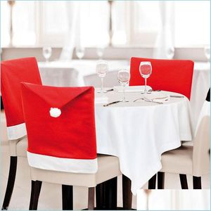 Décorations De Noël Chaise Non Tissé De Noël Er Xmas Chapeau De Père Noël Ering Maison El Décorations De Table Ornements De Fête Drop Delivery Dh1Kx