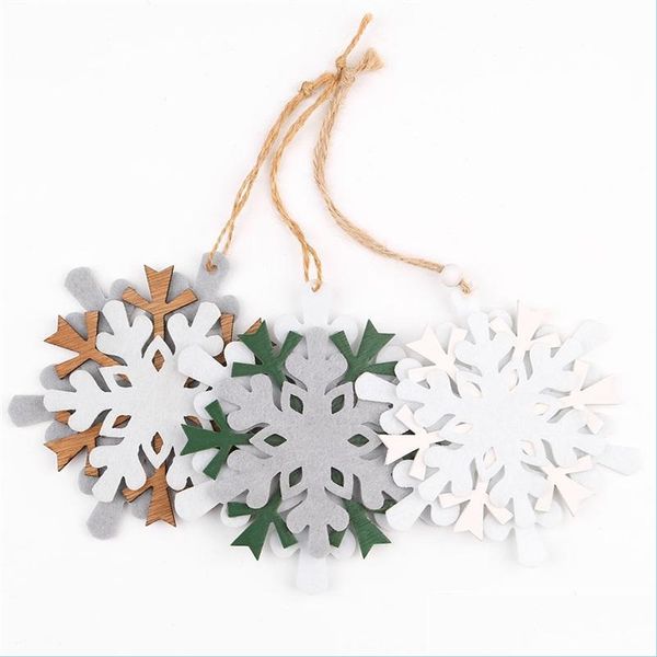 Décorations de Noël Ornement de Noël Feutre Flocon de Neige Pendentif Diy Décoration Arbre de Noël Pendentifs Suspendus Artisanat 4802 Q2 Drop Delive Dhy6S