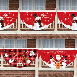 Kerstversiering Kerst Buiten Waaiervormige Vlag Banner Kerst Decor voor Thuis Cristmas Drop Ornament Kerst Navidad Cadeau Jaar 2024 231117