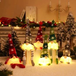 Kerstdecoraties Kersthanger Dwergdecoratie Kerstdwergpluche met LED-gloed Gezicht Lange Beenpop Kerstdecoratie Buitendecoratie x1020
