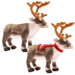 Décorations de Noël Poupée de renne de Noël Simulation Elk Cerf Poupée en peluche Oreiller Décor à la maison Ornements Cadeau Décorations de Noël Année 2024 231121